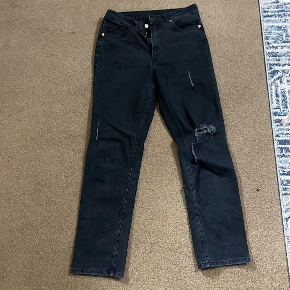 black ripped jeans